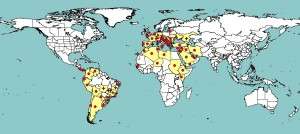 Répartition mondiale de T. absoluta